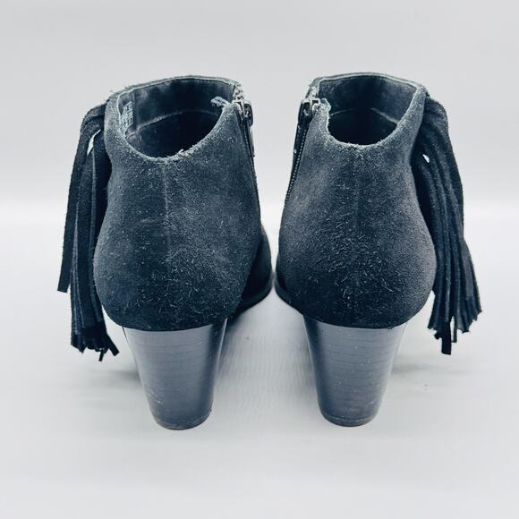 Vionic Boots Womens 8.5 Black Suede Ankle Booties Tassel Studded Zip Western - Picture 6 of 11